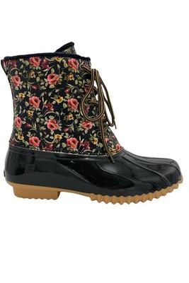 Bota de pato con cordones impermeable Sporto Bella con cremallera flor Foto 1 de 4