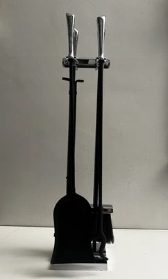 Juego de herramientas vintage MCM 60s 5 piezas cromo puesta de sol / ABF chimenea herramientas de calidad ¡limpio! Foto 1 de 4