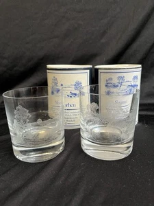 The National Trust Swans & Moorhen Hand Made Engraved Glass - Picture 1 of 2
