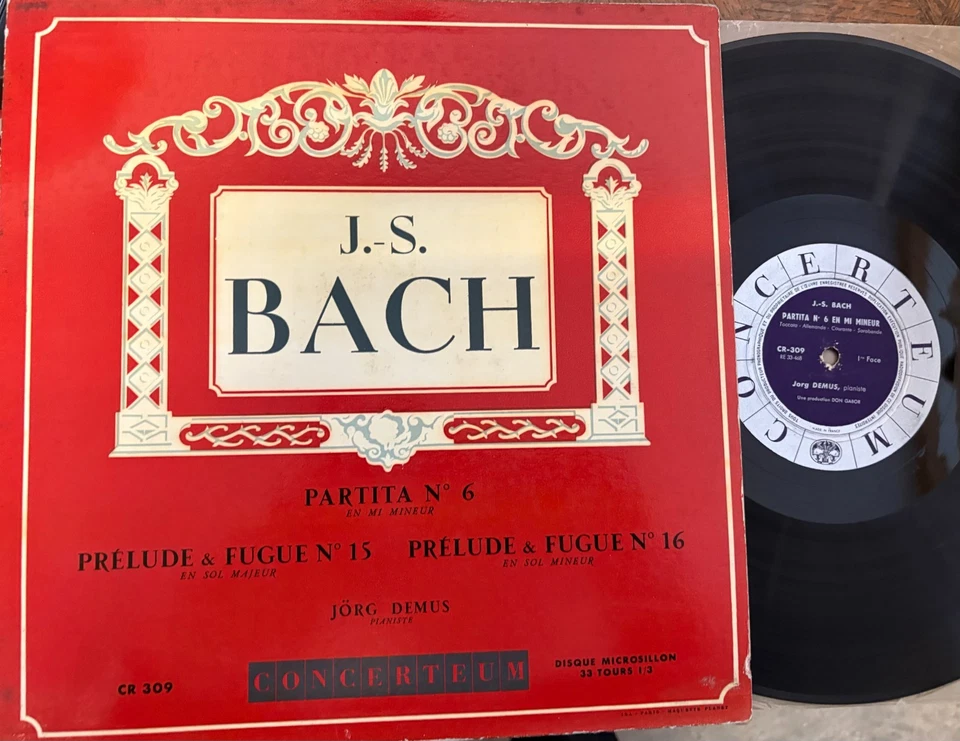 JORG DEMUS / BACH partita no 6 ...   / CONCERTEUM CR 309 - Image 1 of 1
