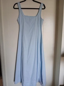 Maxi Vestido Sin Mangas Mezcla Algodón Lino Talla 8 Pequeño Azul Lavado ASOS DESIGN - Imagen 1 de 10
