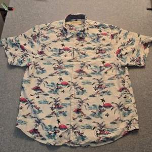 Camicia Tommy Bahama uomo XL stampa isola hawaiana bottoni palme spiaggia - Foto 1 di 11