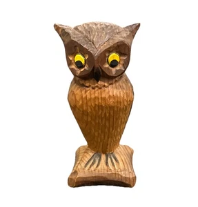 Vintage Handarbeit Holz Eule Made In Italy. 4,5 Zoll groß - Bild 1 von 4