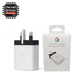 Adaptador de corriente Google 30W USB-C 3 pines cargador Reino Unido GA03499-GB enchufe pared - Imagen 1 de 6