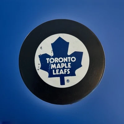 Vintage Toronto Maple Leafs Hockey Puck – InGlasCo, Made in Slovakia - Image 1 of 4