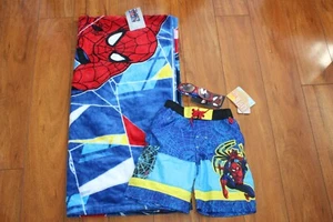 BOYS DISNEY STORE SZ 4 SWIM TRUNKS, SUNGLASSES, TOWEL SPIDER-MAN - Picture 1 of 5