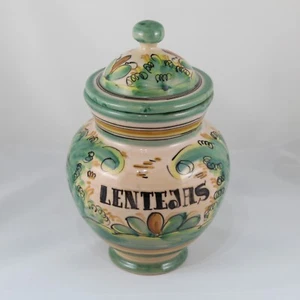 Ceramica PUENTE DEL ARZOBISPO Tarro ORZA Lentejas Pintado a mano BUEN TAMAÑO👌 - Picture 1 of 7