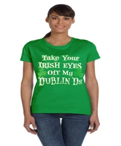 Funny St Patricks Day Shirt Women Ladies Tee Shirt Irish Double D's - Picture 1 of 1