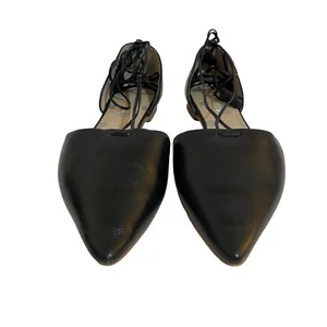Boden Florence Point Ankle Lace-up Flats Shoes Black Pointy Size 42 - Picture 1 of 12