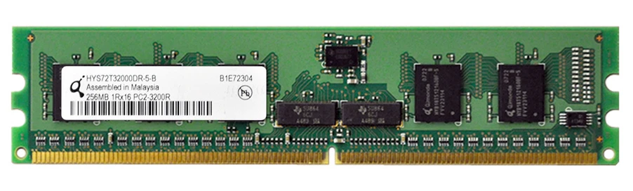 Lote de 3 memorias de servidor HYS72T32000DR-5-B Qimonda 256 MB PC2-3200 Foto 1 de 1