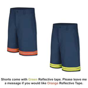 Red Kap Hi Vis Reflective Work Shorts Enhanced Vis Men's Industrial Uniform - Picture 1 of 32