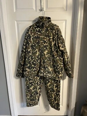 Vintage 90s Browning Duck Camo Puffer Bomber Hunting Jacket/pants Sz Large - Image 1 of 4