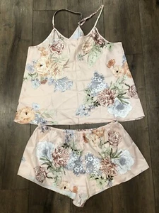Flora Nikrooz Damen rosa 2-teiliges Blumendruck Nachtwäsche Cami Shorts Set Größe L - Bild 1 von 14