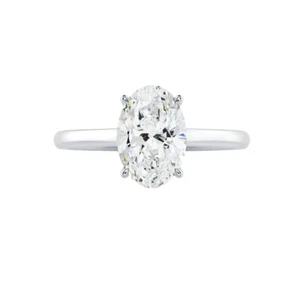 18 K Weißgold Diamant Verlobungsring 1,50 Kt IGI Lab Grown Ovalschliff - Bild 1 von 12