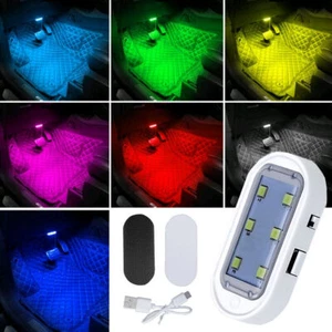 Wireless USB Charging Car Atmosphere LED Lights Lamp Decor Interior Accessories - Picture 1 of 15