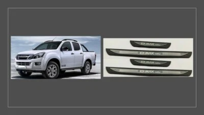 ISUZU D-MAX (MODELO 2016 - 2018) UMBRAL PUERTA PROTECTOR RASGUÑOS PLACAS LOGO FD021 - Imagen 1 de 4