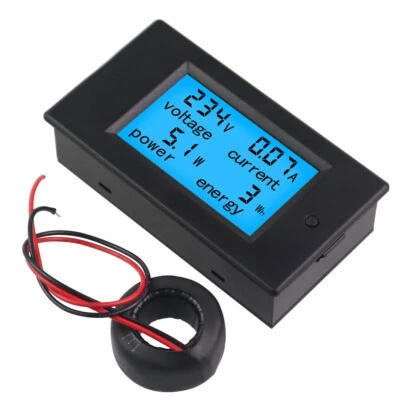 PEACEFAIR AC Single Phase Digital Voltage Amps Power Energy Kwh Watt Panel Meter 110V 100A