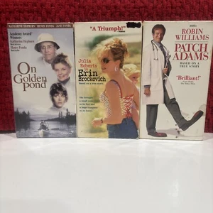 Vhs Movies Lot: On Golden Pond, Erin Brockovich, Patch Adams - Picture 1 of 7