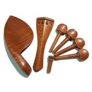4/4 Jujube Wood Violin Fitting Tailpiece Chinrest Antique Peg Flamming Stripe 06 - Picture 1 of 3