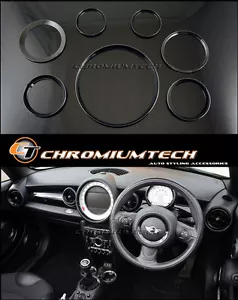 GEN 2 MINI Cooper/S/One/JCW R55 R56 R57 R58 R59 BLACK Dashboard Interior Rings - Bild 1 von 6