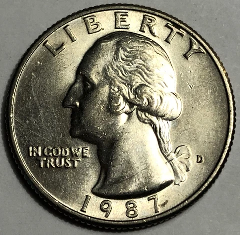 1987 D Washington Quarter Brilliant Uncirculated Denver Mint Cover