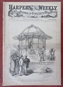 Black Voters Freedmen Election Cartoons Nast 1880 Suffrage Harper's newspaper - Picture 1 of 11