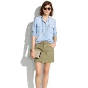 NWT Madewell Walker Cotton Mini in Safari Khaki Light Olive Green Size 10 - Picture 1 of 11