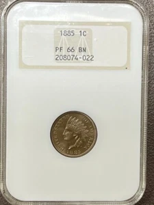 1885 NGC Indian Cent GEM Proof 66 Exquisite. Check our 500 ++ New store listings - Picture 1 of 2