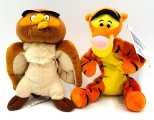 Disney Winnie the Pooh Owl Tigger Bean Bag Plush Lot 5” Beanie Mattel 69970-91 - Picture 1 of 9