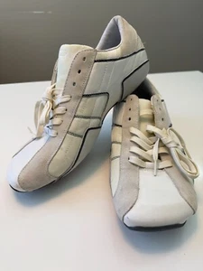 Diesel Auriga Men’s Leather White Lace Up Sneakers/Shoes Square Toe Size 14 NEW - Picture 1 of 13