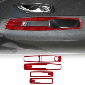 For Renault Megane 2009-14 Red Carbon Fiber Window Lift Switch Panel Trim Cover - Picture 1 of 9