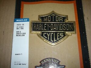 Harley Davidson 91815-85 Large Gold Bar and Shield FLAT Medallion NEW OEM NOS