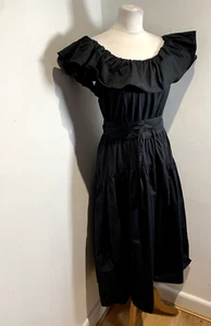 Ulla Johnson Dress US 8 UK 12 Tiered belted Black Ruffle Boho 2022 Peasant - Picture 1 of 11