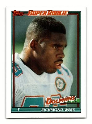 Richmond Webb 1991 Topps #117 Miami Dolphins Centered Mint to Gem - Image 1 of 2