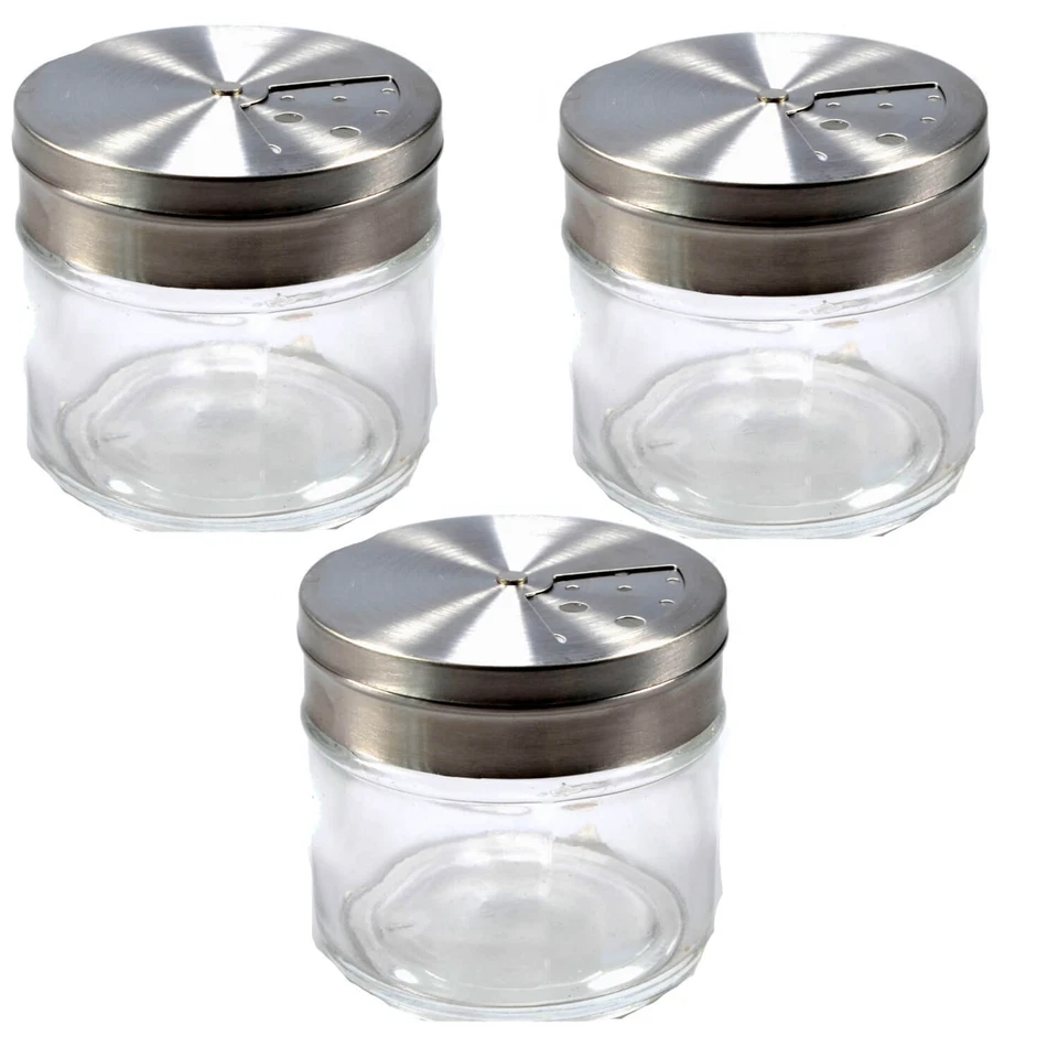 Gewürzstreuer Gewürze Vorratsglas mit Edelstahldeckel Streuen Schütten