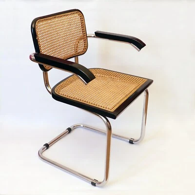 chaise fauteuil  Cesca B64 Marcel Breuer 1960 en cannage vintage - Photo 1/4
