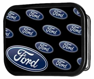 Hebilla de cinturón con licencia brillo a todo color de Ford logotipo ovalado repetir FEM - Imagen 1 de 1