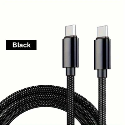 USB C To USB C Fast Charger PD  Dual Type C Charging Data Sync USB Cable UK - Image 1 of 4