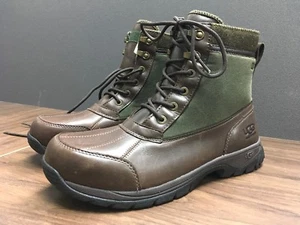 NIB MEN’S UGG WATERPROOF BOOTS M EAGLIN STOUT BROWN/GREEN SIZE 11US / 44.5EU - Picture 1 of 6
