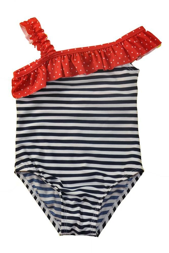 Traje de baño Just One You Infant Girls azul marino a rayas de una pieza talla 12M Foto 1 de 1