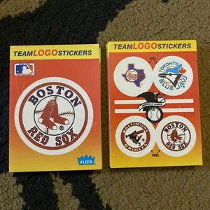 1991 Fleer / Boston Red Sox Team LOGO / Raw Vintage Sticker Card - Bild 1 von 1