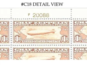 U.S. #C14 GRAF ZEPPELIN RIPRODUZIONE FOGLIO COMPLETO - Foto 1 di 2