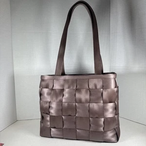 Stunning! Champagne Pink Nylon Seatbelt Bag Made In The USA 12”x9” Sturdy GUC - Picture 1 of 9