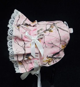 Pink Camouflage Baby Bonnet - Picture 1 of 2