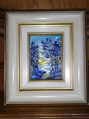 Tableau Emaux De Limoges Signe Christiane Pouret - Photo 1/4