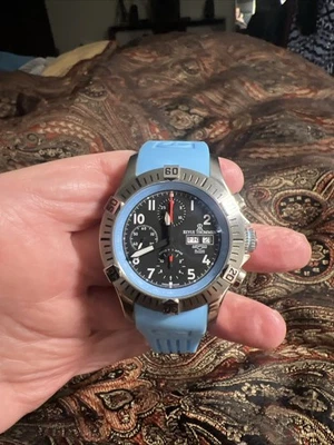 Revue Thommen Airspeed Chronograph Light Blue With Black Dial Men’s Swiss Watch - Image 1 of 4