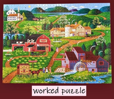 Charles Wysocki Jigsaw Puzzle 1000 PC Silver Select Burma Road w Poster COMPLETE - Image 1 of 4