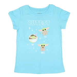 Star Wars Girls' Baby Grogu Cutest Play Nap Snacks Kids T-Shirt (M, 7/8) - Picture 1 of 3