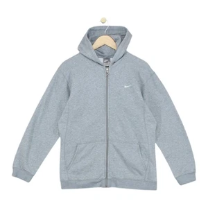 Vintage Nike Hoodie Girls Size S/M Grey Full Zip Swoosh - Picture 1 of 14