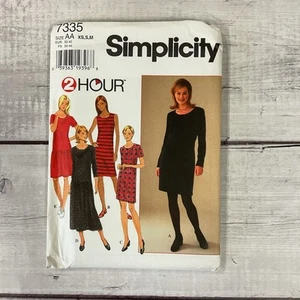 Simplicity 7335 Sewing Pattern Knit Dress Tank Drop Waist Pullover  XS-M UNCUT - Picture 1 of 3